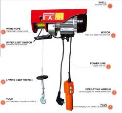 Mini palan électrique à câble métallique modèle PA600 Treuil électrique
