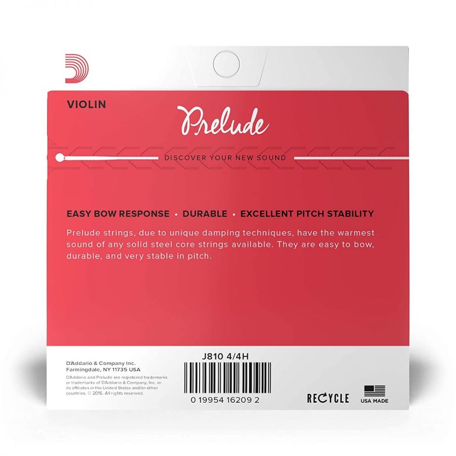 D'Addario J810 4/4H - Jeu de cordes violon Prelude